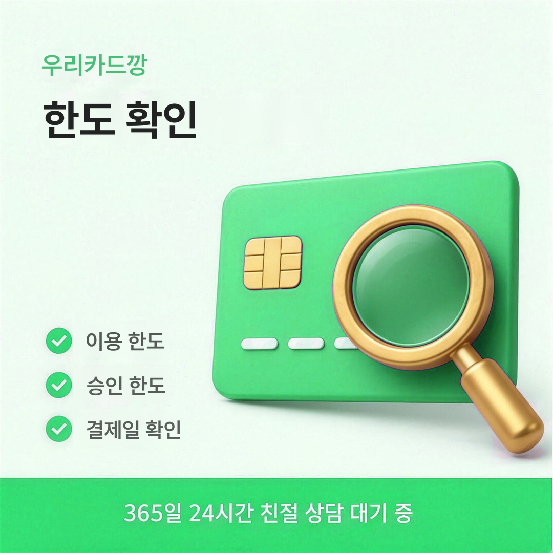 다음머니 우리카드깡 한도 확인 안내